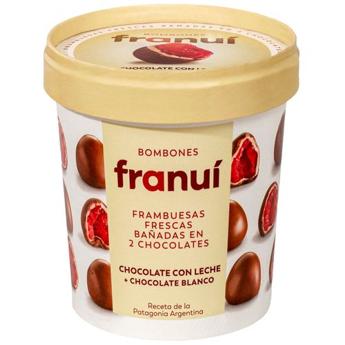 Bombones FRANUÍ Chocolate con Leche y Chocolate Blanco Pote x 150g