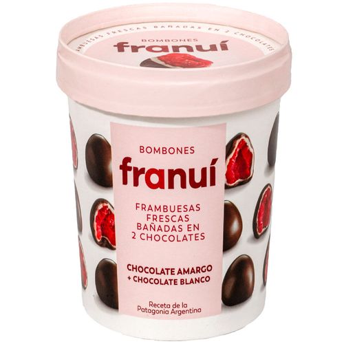 Bombones FRANUÍ Chocolate Amargo y Chocolate Blanco Pote x 150g