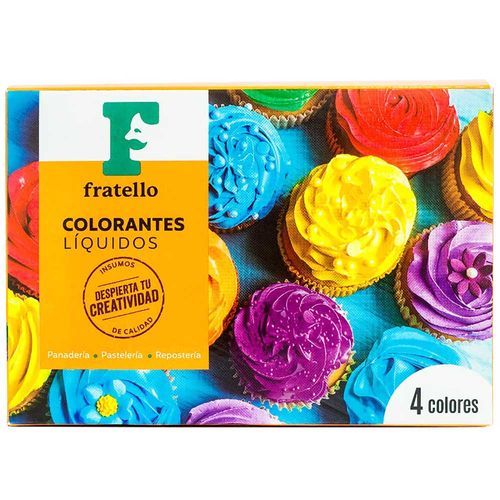 Colorantes Líquidos FRATELLO Repostería Paquete 4un