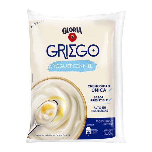 Yogurt Griego GLORIA con Miel Bolsa 800g