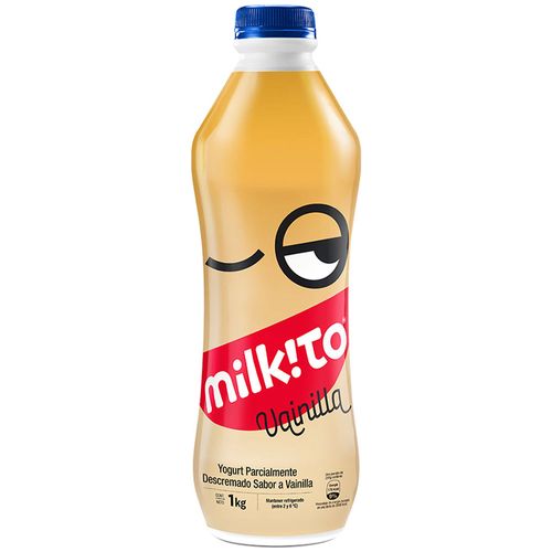 Yogurt Parcialmente Descremado MILKITO Vainilla Francesa Botella 1Kg