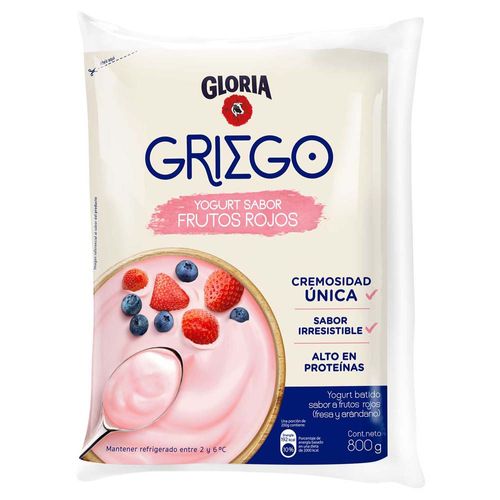 Yogurt Griego GLORIA con Frutos Rojos Bolsa 800g