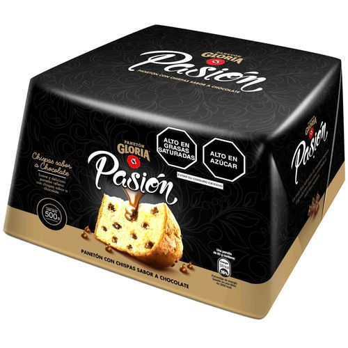 Panetón GLORIA PASION con Chispas de Chocolate Caja 500g