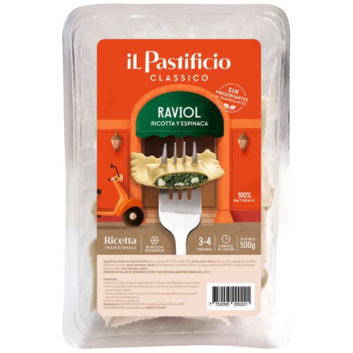 Ravioles IL PASTIFICIO de Ricotta y Espinaca Bandeja 500g