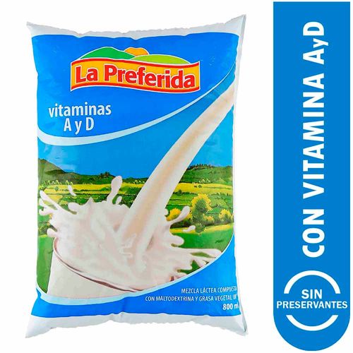 Leche Modificada UHT LA PREFERIDA Bolsa 800ml