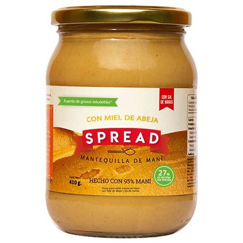 Mantequilla de Maní SPREAD con Miel de Abeja Frasco 410g