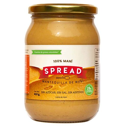 Mantequilla de Maní SPREAD 100% Maní Frasco 410g