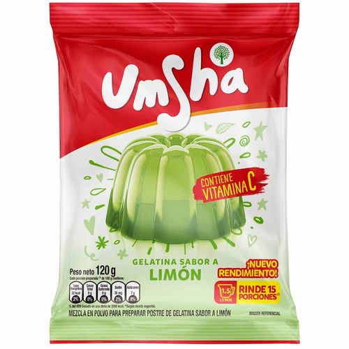 Gelatina UMSHA Sabor a Limón Bolsa 120g