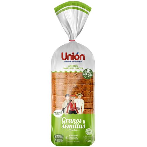 Pan de Molde UNIÓN Granos Integrales Bolsa 540g