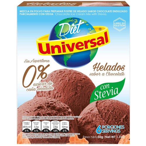 Mezcla en Polvo para Helado UNIVERSAL Chocolate Caja 50g