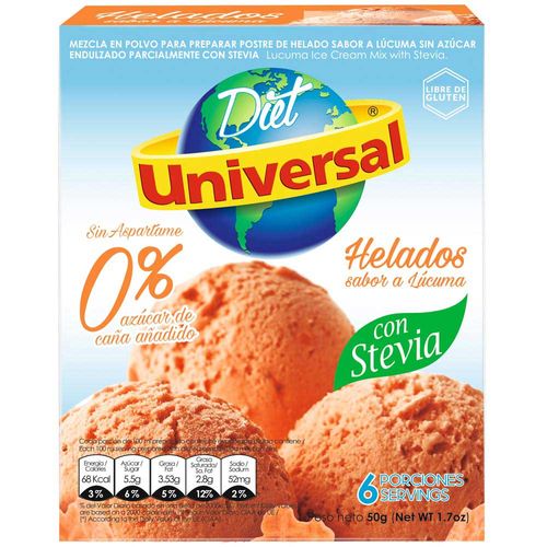 Mezcla en Polvo para Helado UNIVERSAL Lúcuma Caja 50g