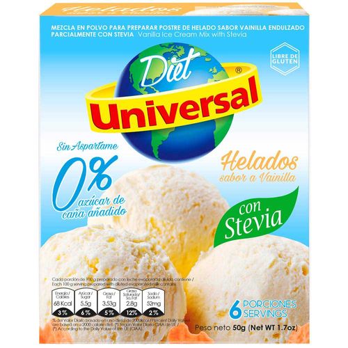 Mezcla en Polvo para Helado UNIVERSAL Vainilla Caja 50g