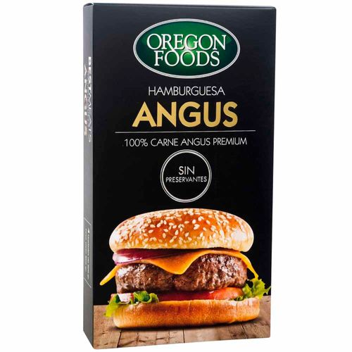 Hamburguesa OREGON FOODS Carne Angus Caja 4un