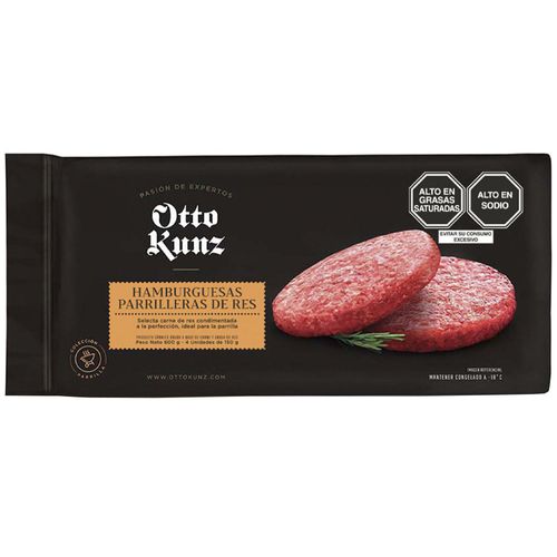 Hamburguesa OTTO KUNZ Parrillera 100% Pura Carne de Res Paquete 4un