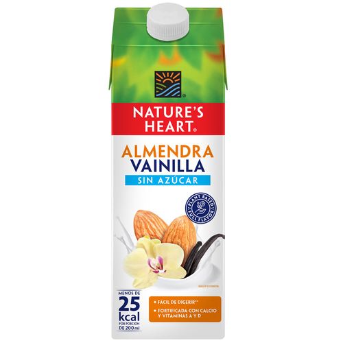 Bebida de Almendra NATURE'S HEART Vainilla Sin Azúcar Caja 946ml