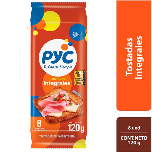 Tostadas PYC Integrales Paquete 120g
