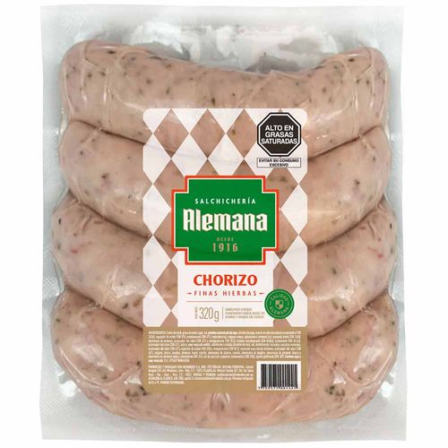 Chorizo Precocido Finas Hierbas SALCHICHERÍA ALEMANA Paquete 4un