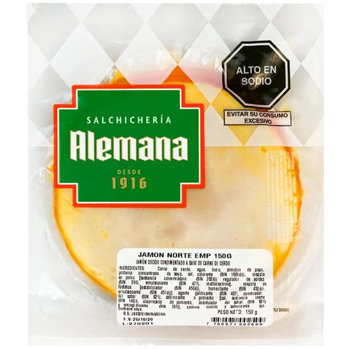 Jamón del Norte SALCHICHERÍA ALEMANA Paquete 150g