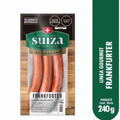 Salchicha Frankfurter Gourmet SUIZA Paquete 240g