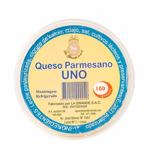 Queso Parmesano Rallado UNO Paquete 100g