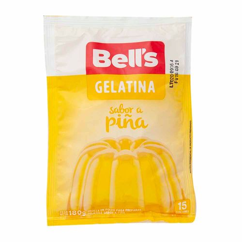 Gelatina BELL'S Sabor a Piña Bolsa 180g