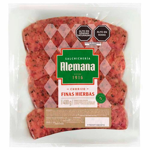 Chorizo Finas Hierbas SALCHICHERÍA ALEMANA Bolsa 1un