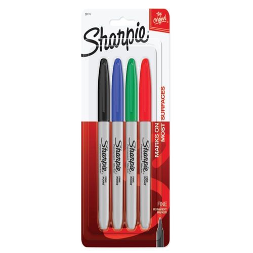 Marcador Permanente Sharpie Punta Fina Surtidos Blister X4