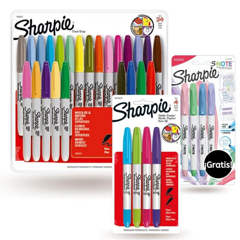 Pack-Sharpie-Marcadores-24-Finos---4-Doble-Punta---1-Regalo