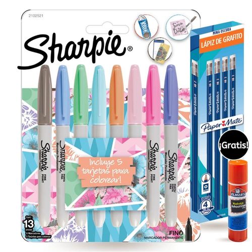 Marcador Sharpie X 8 Pastel + Regalo