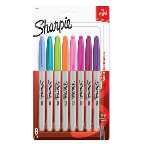 Marcador Permanente Sharpie Punta Fina Fashion Blister X8