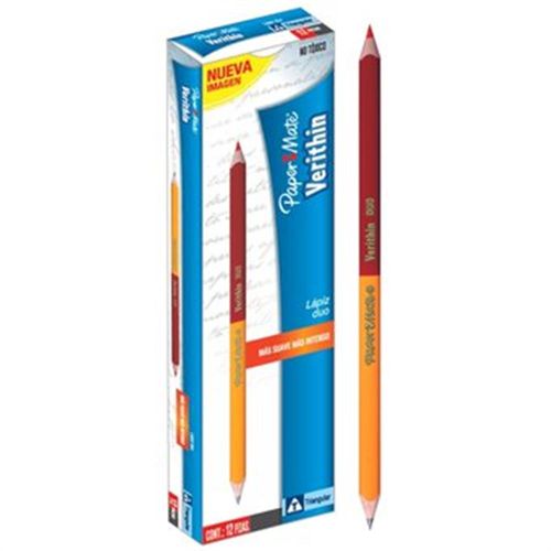 Lapiz Duo Grafito-chequeo Paper Mate Verithin Caja X12