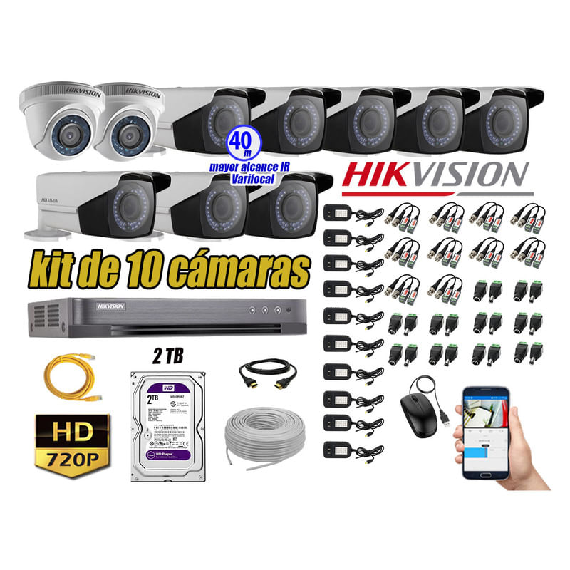Kit-10-Camaras-de-Seguridad-Hikvision-Hd-720P-mas-Disco-2Tb-Mayor-Alcance-Varifocal-Ip66