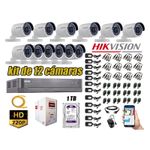 Kit-12-Camaras-de-Seguridad-Exterior-Hikvision-Hd-720P-Disco-1Tb-Wd