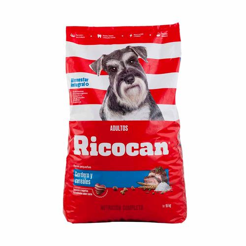 Comida para Perros RICOCAN Adultos Razas Pequeñas Cordero y Cereales Bolsa 15Kg