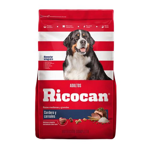 Comida para Perros RICOCAN Adultos Razas Medianas y Grandes Cordero y Cereales Bolsa 15Kg