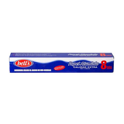 Papel Aluminio BELL'S 8m x 30cm Caja 1un