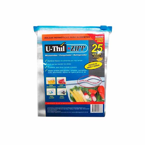 Bolsa Zipp Mediana U-THIL Paquete 25un