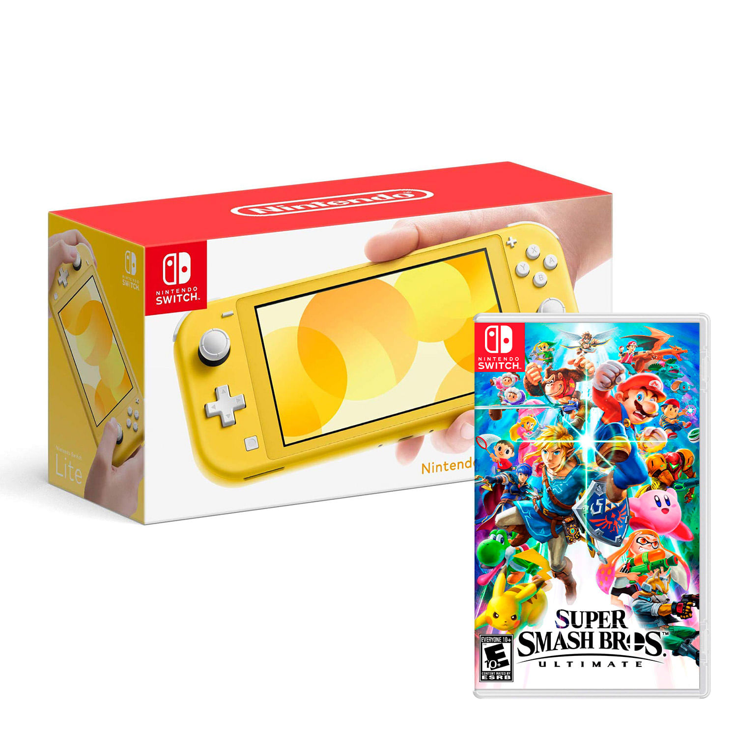 Consola Nintendo Switch Lite Amarillo + Super Smash Bros Ultimate