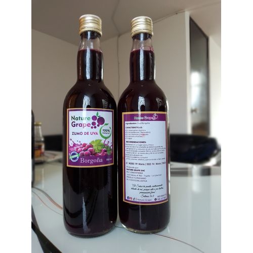 ZUMO DE UVA BORGOÑA NATURE GRAPE 100% NATURAL  BOTELLA DE 750 ML