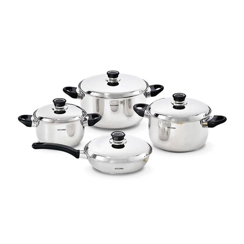 Juego de ollas Basic set Ac inox 8 piezas T/acero