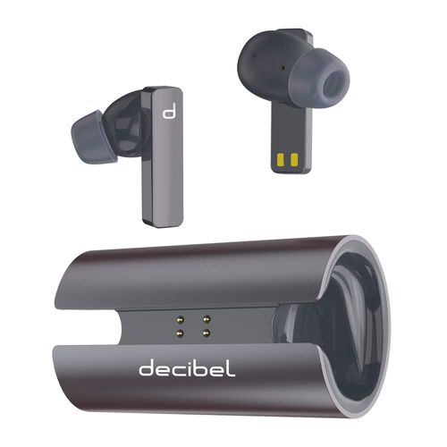 Audífonos bluetooth True Wireless Decibel Elite Pods 2 resistente al agua IPX4, duración máx. 6 horas, controles táctil, estuche de aluminio, gris