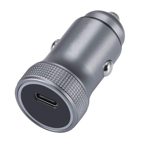Cargador mini de auto G Mobile 1 puerto tipo C, 20W, carga rápida, gris