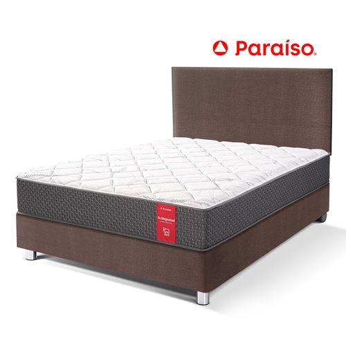 Juego de Dormitorio Paraíso Su Majestad 1.5 Plazas Chocolate + 1 almohada + protector