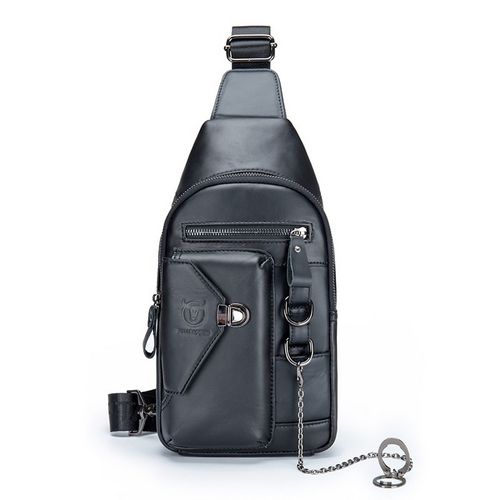 Mochila cruzada de Cuero Mate XB-520-BK Negro