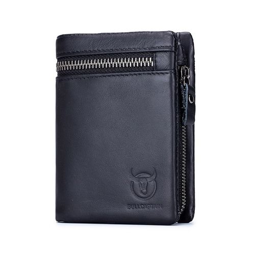 Billetera de Cuero Mate QB-03-BK Negro