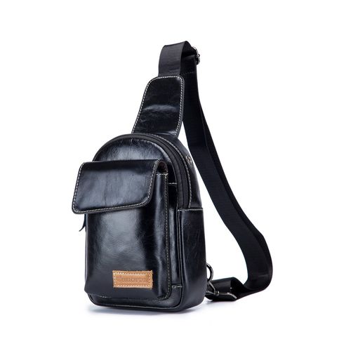 Mochila cruzada de Cuero Mate XB-097-BK Negro