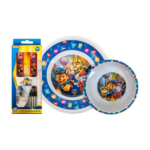 Set plato melamine con cubiertos Paw Patrol H Scool