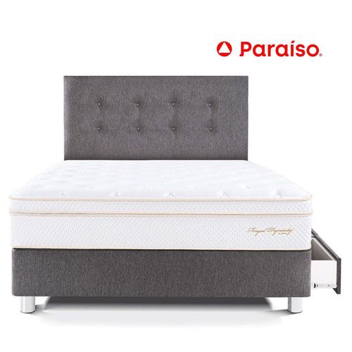 Juego de Dormitorio Paraíso Royal Dynasty con cajones 1.5 Plazas + 1 almohada viscoelástica + protector