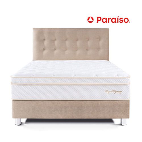 Juego de Dormitorio Paraíso Royal Dynasty Queen Champagne + 2 almohadas viscoelásticas + protector