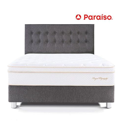 Juego de Dormitorio Paraíso Royal Dynasty King Acero + 2 almohadas viscoelásticas + protector